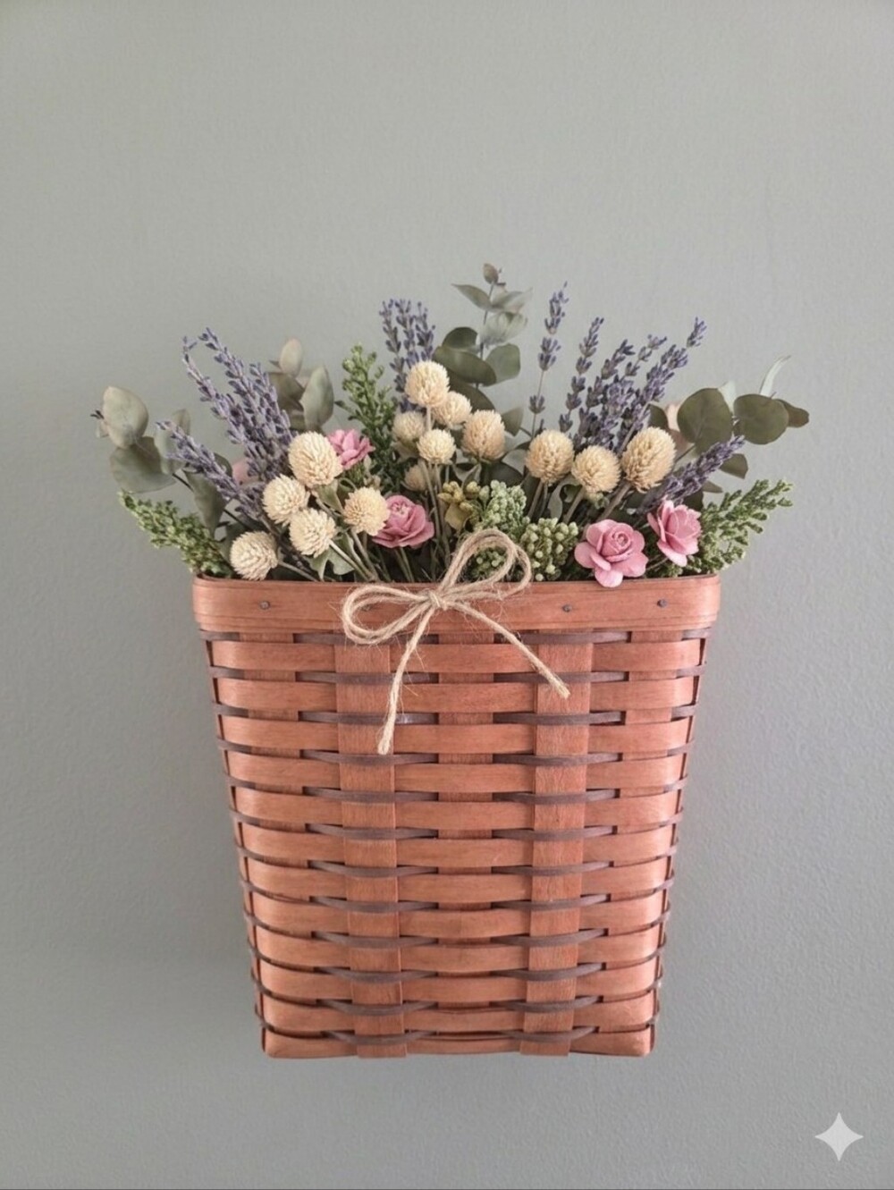 Vintage Longaberger Wall Hanging Basket 10x9.5 Tapered Woven Wood Magazine Baske